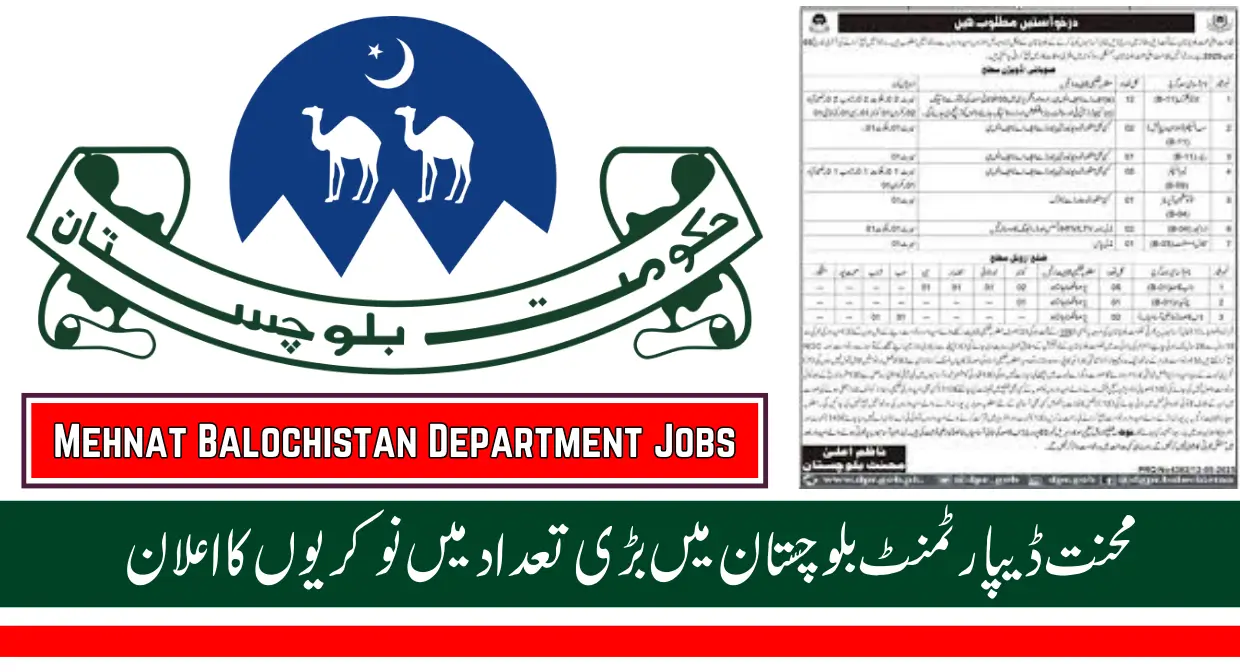 Mehnat Balochistan Department Jobs Eligibility & Application Procdure May 2025