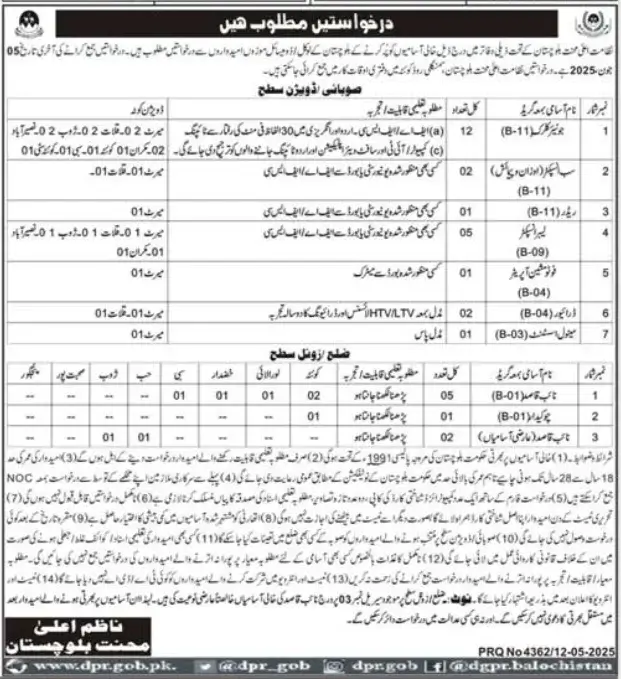 Mehnat Balochistan Department Jobs
