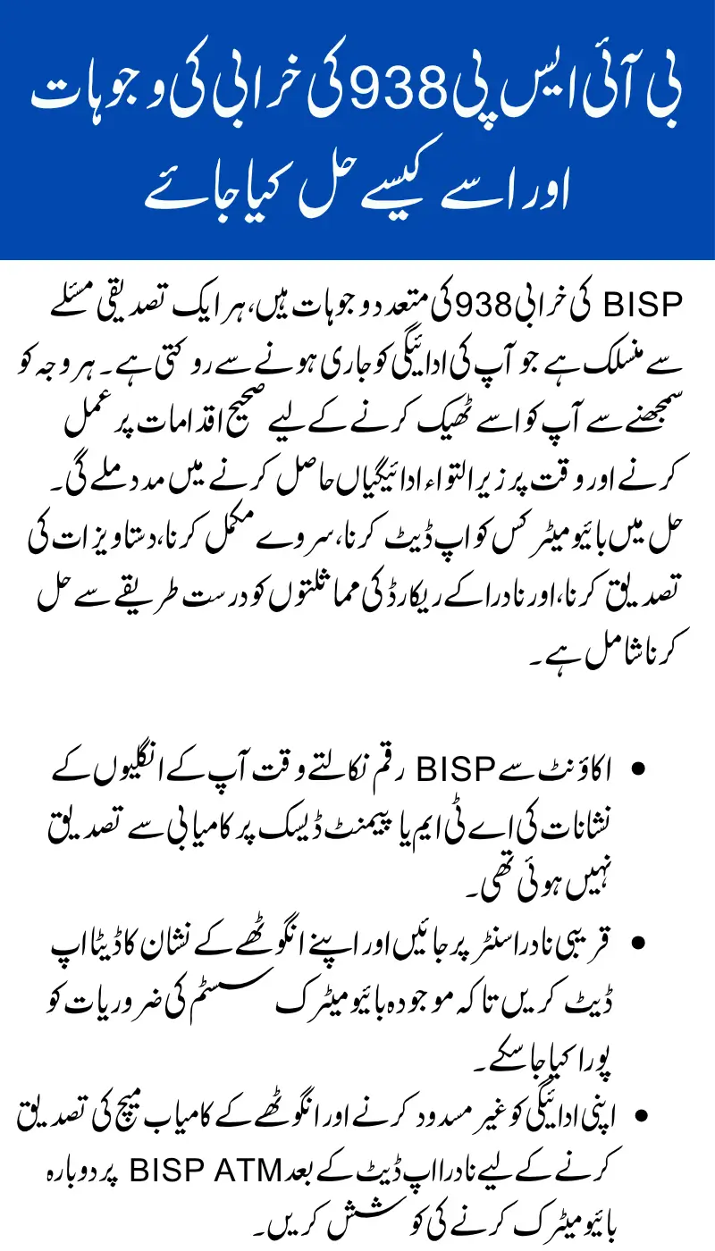 Check BISP 938 Error Status Online Latest Method