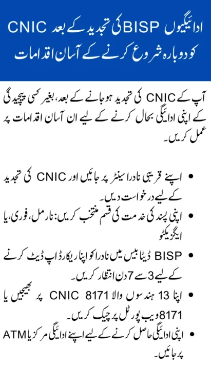 Easy Steps to Resume BISP Payments After CNIC Renewal